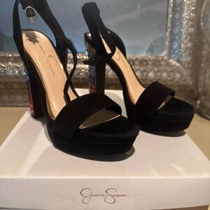 Jessica Simpson Banda Platform Sandals – Rhinestone Heel – NEW IN BOX